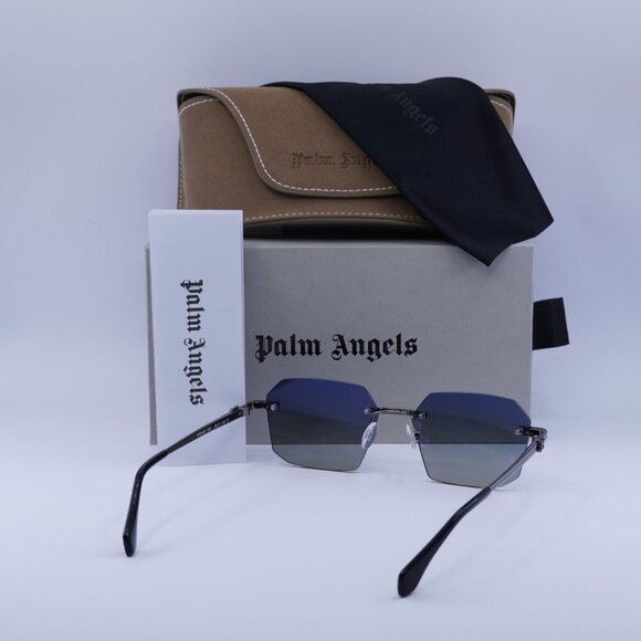 Palm Angels PERI10G QUARTZ 1007 Geometric Sunglasses - Gunmetal/Blue - Picture 11 of 11